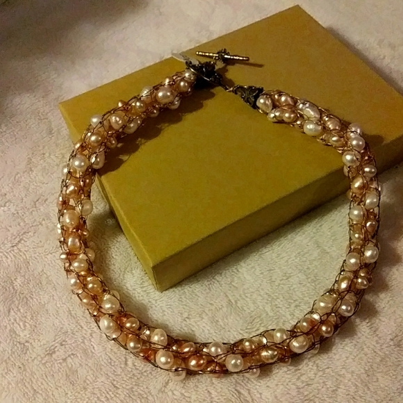 Hand Woven Pearl Necklace - Picture 1 of 5